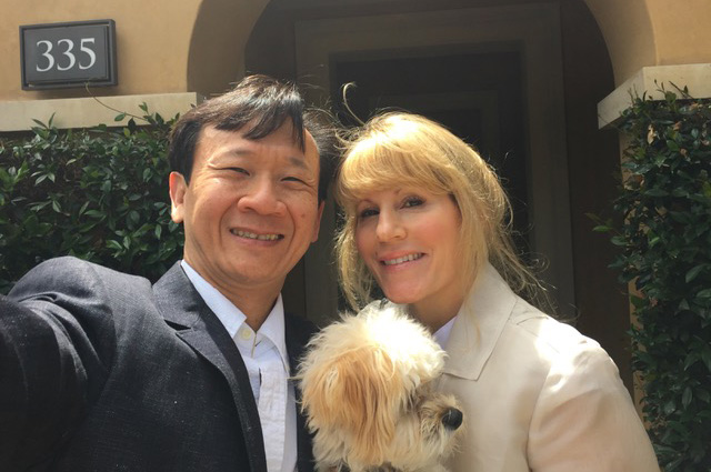 Dr. Marchack, Teddy and Dr. Marchack's Wife of Pasadena Prosthodontics
